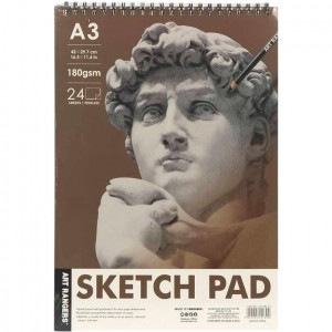 Альбом для ескізів А3 24 аркуші, 180 г/м² Sketch Pad 102.PB.03 спіраль зверху