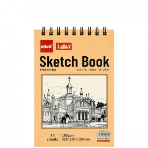 Альбом для ескізів А6 30 аркушів, 160 г/м² Sketch Book ETBZ-015-32K верхня спіраль