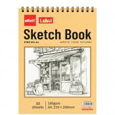 Альбом для ескізів А4 30 аркушів, 160 г/м² Sketch Book ETBZ-014-A4 верхня спіраль