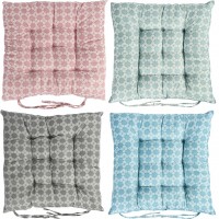 Подушка на стілець 40*40см "Візерунок" стьобана із зав'язками №2