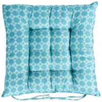 Подушка на стілець 40*40см "Візерунок" стьобана із зав'язками №2
