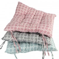 Подушка на стілець 40*40см "Візерунок" стьобана із зав'язками №2