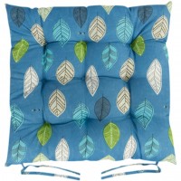 Подушка на стілець 40*40см "Листя" стьобана із зав'язками №1