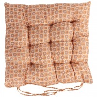 Подушка на стілець 40*40см "Маленькі квіти" стьобана із зав'язками №5