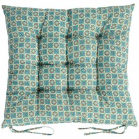 Подушка на стілець 40*40см "Маленькі квіти" стьобана із зав'язками №5