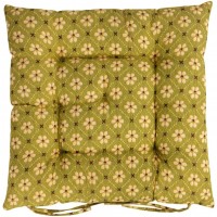 Подушка на стілець 40*40см "Маленькі квіти" стьобана із зав'язками №5