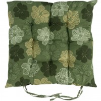 Подушка на стілець 40*40см "Великі квіти" стьобана із зав'язками №4