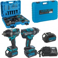 Акумуляторний безщітковий гайковерт 21V, 700 Н·м, 2 акумулятори, набір аксесуарів, у кейсі ASR076