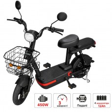 Електровелосипед двомісний Mini з кошиком 14" до 30 км/год 450W чорний AD26-9