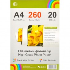 Фотопапір глянцевий А4 260 г/м² 20 аркушів "С" 497