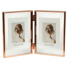 Фоторамка металева на 2 фото 13×18 см Rose Gold 5R 12001F7R