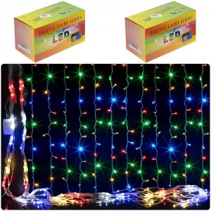 АКЦІЯ! Гірлянда електрична штора 3*2 метра 180L кольорова LED D-4