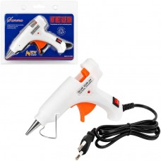 Пістолет для сухого клею JQ2036White-20W D-0,7см з вимикачем та індикатором 13*11*2,5см