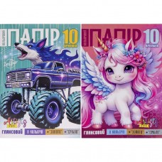 Кольоровий папір А4 10арк. односторонній, глянсовий, 90 г/м², скоба "Мандарин" 235516 Кольоровий папір А4 10арк. односторонній, глянсовий, 90 г/м², скоба "Мандарин" 235516