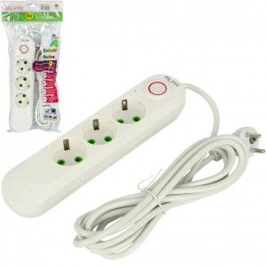 Подовжувач електричний на 3шт/3м з вимикачем A03-3M