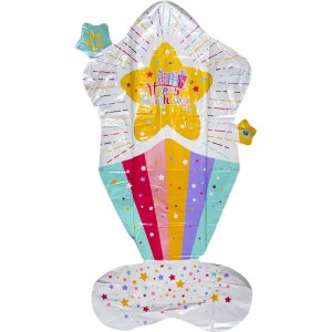 Кулька фольгована підлогова "Happy Birthday" 120 см FL-001