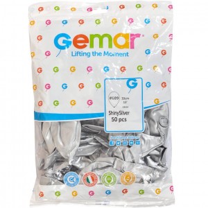 Кульки повітряні 13" (33см) 50шт ХРОМ "Сірий графіт" GB120/090 129007