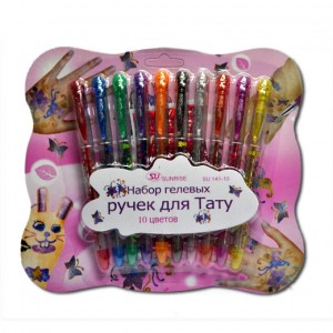 АКЦІЯ! Набір ручок "tattoo" 10 кольорів