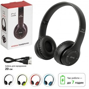 Навушники накладні бездротові Bluetooth 5.0+EDR P47