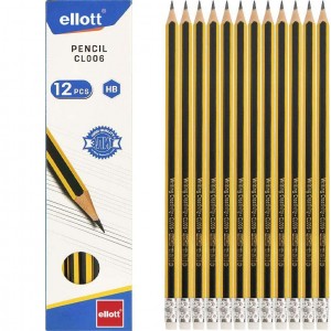Олівець простий Ellott з гумкою НВ CL006-12