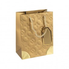 Пакет подарунковий 26х32х12 см з тисненням і золотим декором GOLD HL-1881