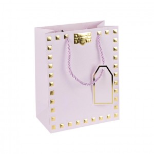 Пакет подарунковий 26х32х12 см із тисненням фольгою PURPLE HL-1921