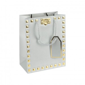 Пакет подарунковий 26х32х12 см із тисненням фольгою SILVER HL-1931