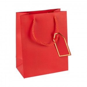 Пакет подарунковий 31х42х12 см однотонний RED HL-1972