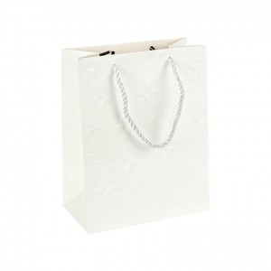 Пакет подарунковий 26х32х12 см з рельєфним тисненням WHITE HL-1860