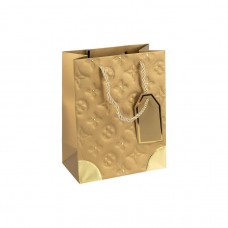 Пакет подарунковий 18х23х10 см з тисненням та золотим декором GOLD HL-1880