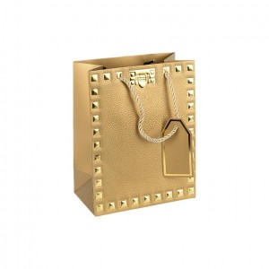 Пакет подарунковий 18х23х10 см із тисненням фольгою GOLD HL-1910