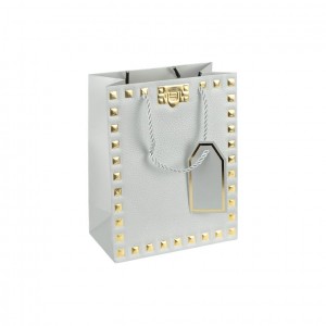 Пакет подарунковий 18х23х10 см із тисненням фольгою SILVER HL-1930