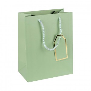 Пакет подарунковий 31х42х12см однотонний LIGHT GREEN HL-1978