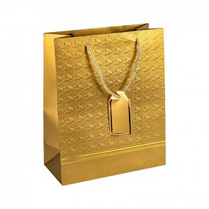 Пакет подарунковий 26х32х12см із рельєфним тисненням GOLD HL-2019