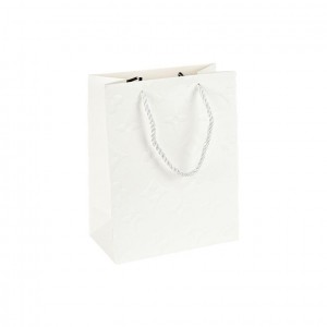 Пакет подарунковий 18х23х10 см з рельєфним тисненням WHITE HL-1859