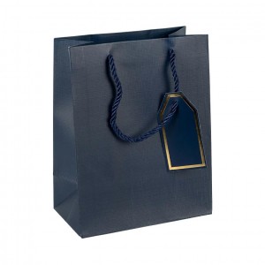 Пакет подарунковий 31х42х12 см однотонний DARK BLUE HL-1990