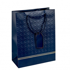 Пакет подарунковий 31х42х12см із рельєфним тисненням DARK BLUE HL-2030