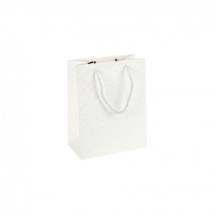 Пакет подарунковий 12х15х7 см з рельєфним тисненням WHITE HL-1858