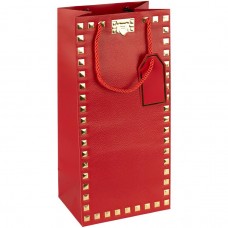 Пакет подарунковий 38х18х13 см із тисненням фольгою "Пляшка" RED HL-1908