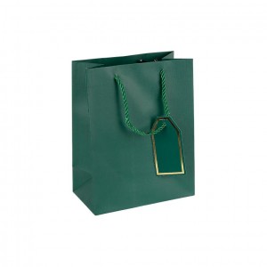 Пакет подарунковий 18х23х10 см однотонний DARK GREEN HL-1979