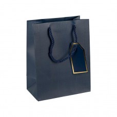 Пакет подарунковий 26х32х12 см однотонний DARK BLUE HL-1989