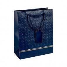 Пакет подарунковий 26х32х12см із рельєфним тисненням DARK BLUE HL-2029