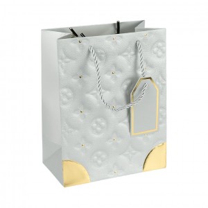 Пакет подарунковий 31х42х12 см з тисненням і золотим декором SILVER HL-1897
