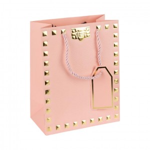 Пакет подарунковий 31х42х12 см із тисненням фольгою PINK HL-1917