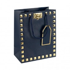 Пакет подарунковий 31х42х12 см із тисненням фольгою DARK BLUE HL-1927