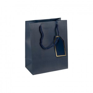 Пакет подарунковий 18х23х10 см однотонний DARK BLUE HL-1988