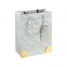 Пакет подарунковий 26х32х12 см з тисненням і золотим декором SILVER HL-1896