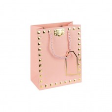 Пакет подарунковий 18х23х10 см із тисненням фольгою PINK HL-1915