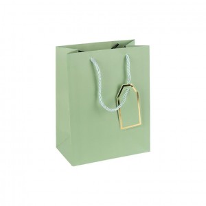 Пакет подарунковий 18х23х10 см однотонний LIGHT GREEN HL-1976