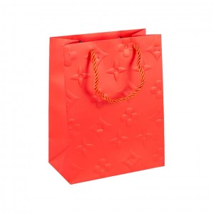 Пакет подарунковий 26х32х12 см з рельєфним тисненням RED HL-1864